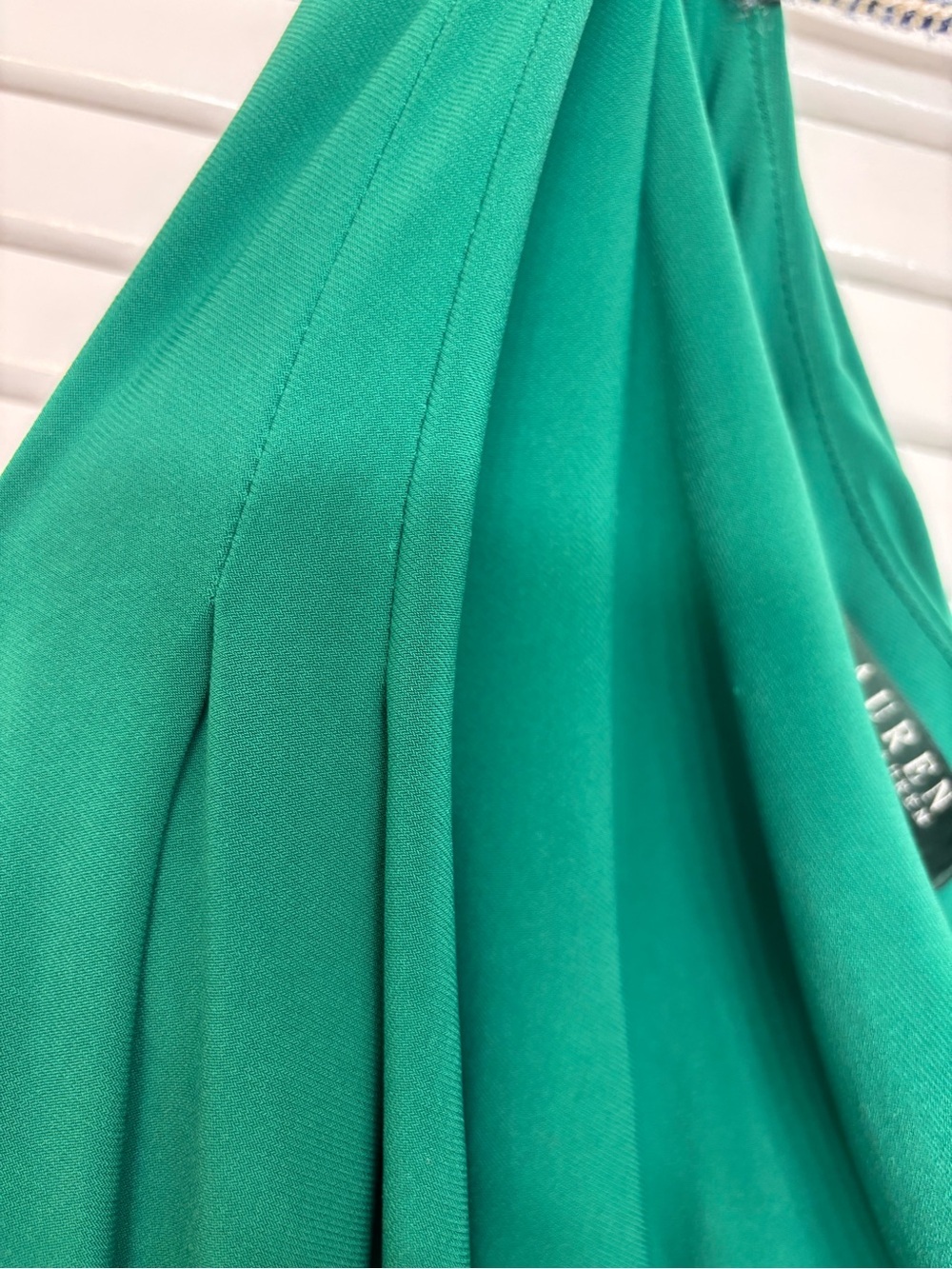 Lauren Ralph Lauren Emerald One-Shoulder Evening Gown - Picture 8 of 10
